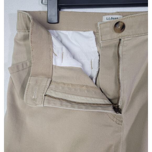 LL Bean Pants Womens Size 10 Tall Pull on Beige Classic Fit Khaki Chino Stretch - Picture 8 of 12